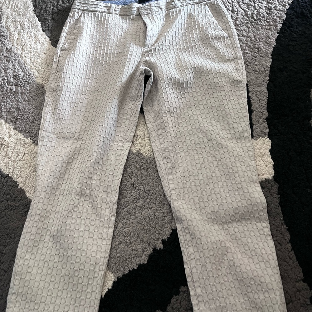 Tan patterned ankle dress pants